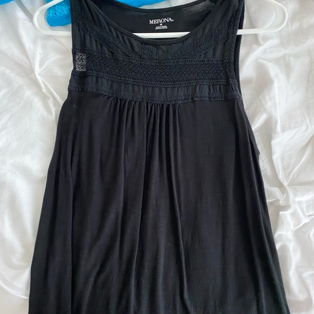 Long black detailed tank